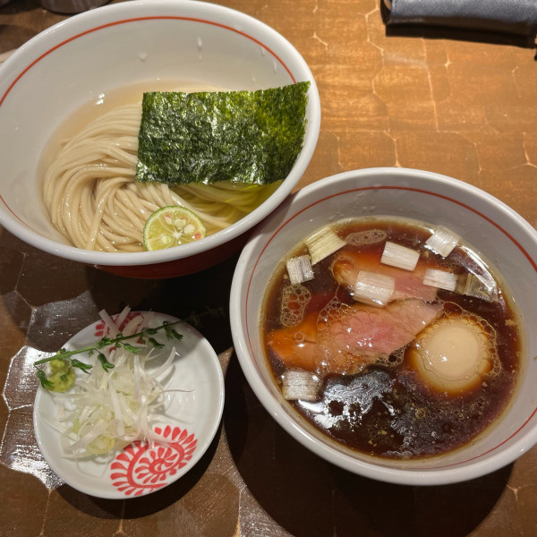 「特級昆布水つけ麺 醤油+薬味セット」@特級鶏蕎麦 龍介 土浦学園通り店の写真