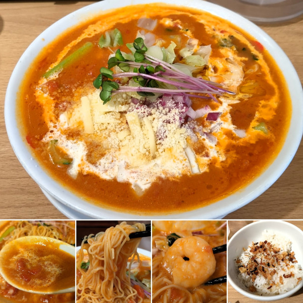 「濃いエビクリ(限定) 1200円」@太陽のトマト麺 上野広小路支店の写真