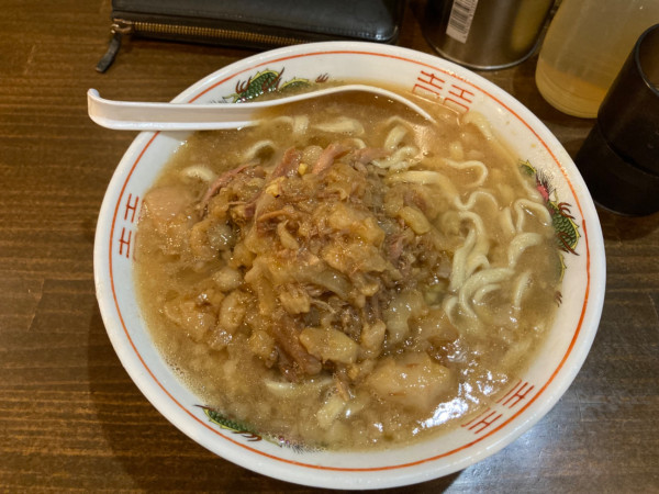「ラーメン豚抜き870円」@男気らーめんアカギ 新田木崎店の写真