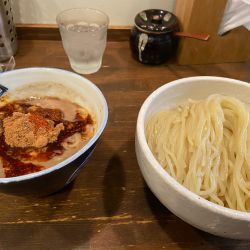 辛辛魚つけ麺　大盛り　辛さ控えめ　¥1,230-