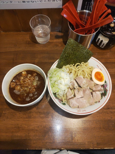 「魚介豚骨つけめん(200g)+チャーシュー+ネギ」@ラーメン池田の写真