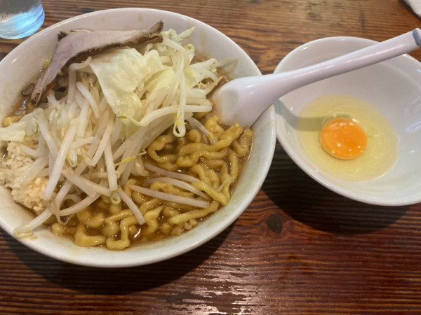 「らーめん並＋生たまご」@極太濁流ラーメン ら・けいこ 本店の写真