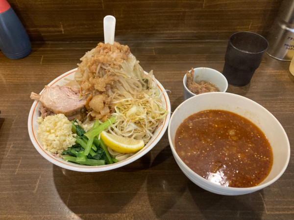 「辛つけめん」@男気らーめんアカギ 新田木崎店の写真