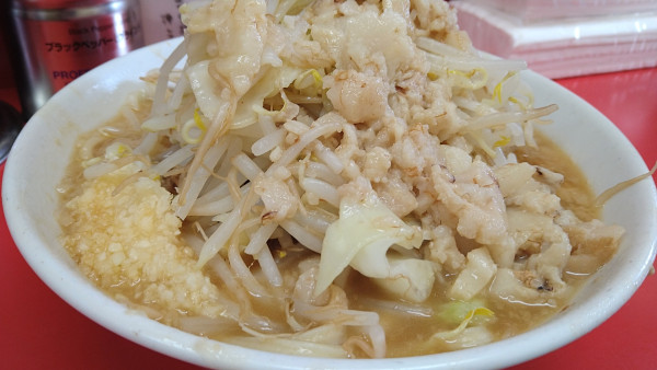 「小ラーメン　麺少なめ　ヤサイニンニクちょい増し　あぶら」@ラーメン二郎 仙台店の写真