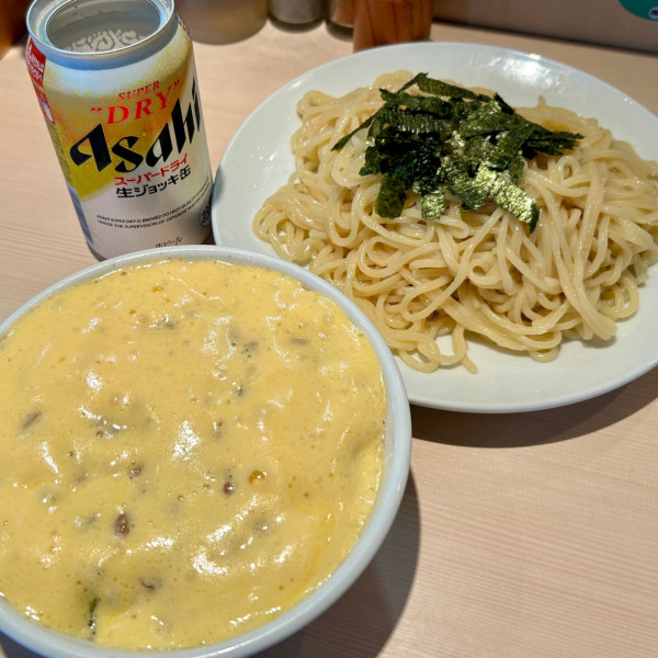 「納豆ざるらあめん＋缶ビール」@らあめん 満家の写真