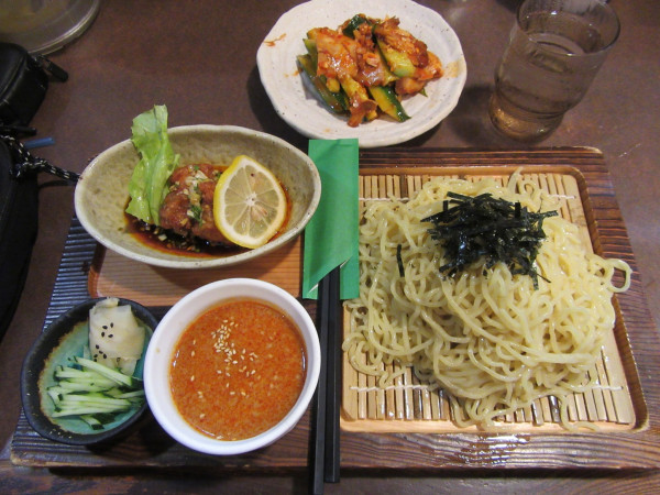 「冷やしつけ麺匠（１０４５円）＋辛し和え５０６円」@こだわりらーめん ゆきむら亭 阿見店の写真