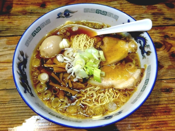 「飛騨高山中華そば(950円)＋味玉(150円)」@東京ラーメンショーセレクション「豆天狗」監修『極み麺』の写真