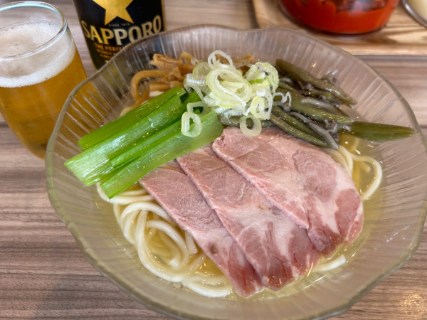 「【限定】冷やしじゅんさいそば1200円+瓶ビール500円」@くじら食堂 nonowa東小金井店の写真