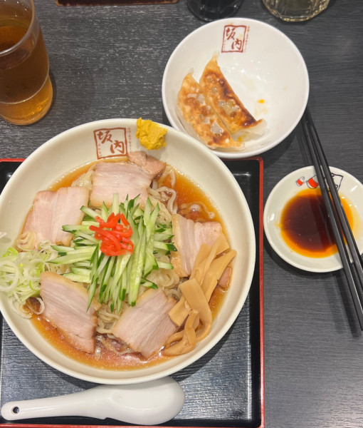 「中華風冷やしラーメン」@喜多方ラーメン 坂内 内幸町ガード下店の写真
