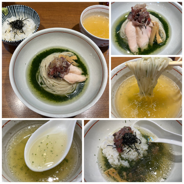 「【限定】梅鰹と真鯛のつけ汁 モロヘイヤのすり流し1200円」@寿製麺よしかわ 川越店の写真