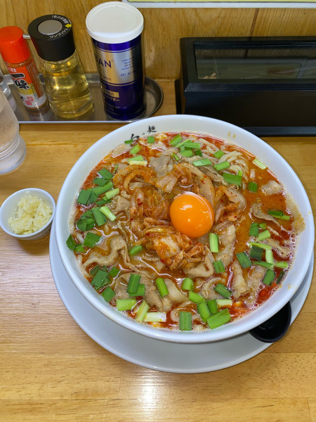 「スタミナ辛肉ラーメン大盛にんにく¥1,190円(限定)」@麺屋 白神の写真