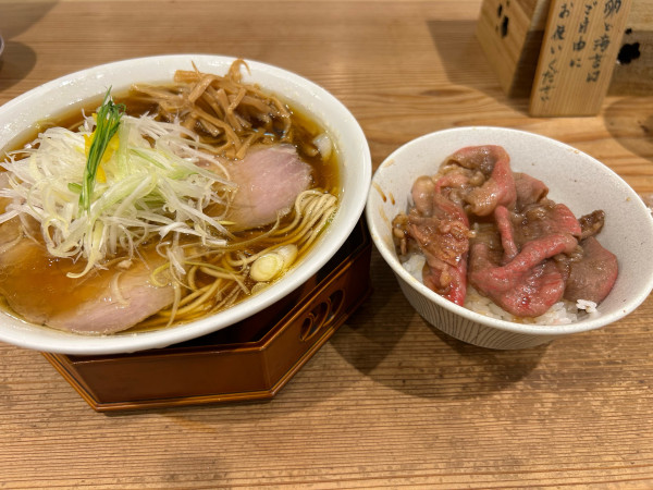 「KANEDA麺1250円、A5ランク黒毛和牛ご飯550円」@かね田の写真