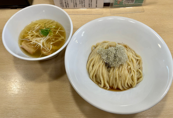 「【限定】梅昆布水つけそば(トリプルver./白)」@麺屋 いちょうの写真