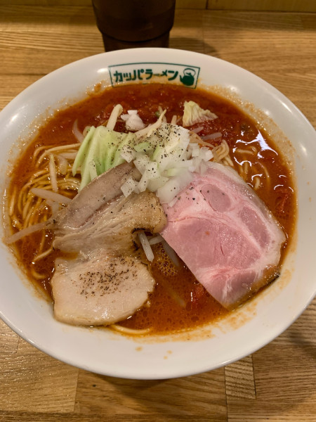 「トマトラーメン　チーズご飯セット」@らーめん カッパファクトリーの写真