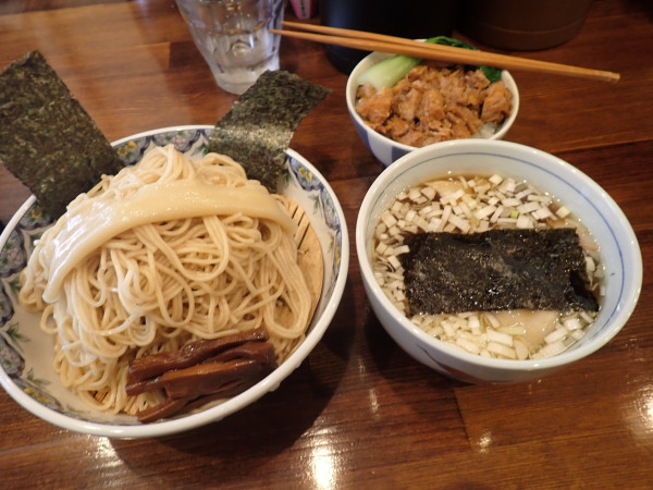 「奈つやのもちもち雲呑つけそば 1200円」@奈つやの中華そばの写真