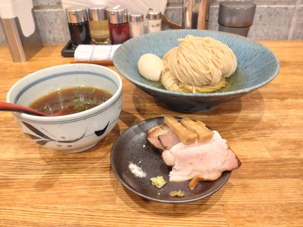 「限定　アオサ水つけそば中盛＋チャーシュー増し」@麺処 青野の写真