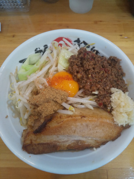 「男気まぜそば（台湾ミンチ付き）」@らーめん まるはちの写真