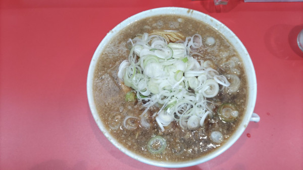 「背脂中華そば特大1100円＋ネギ100円」@ラーメン長瀬の写真