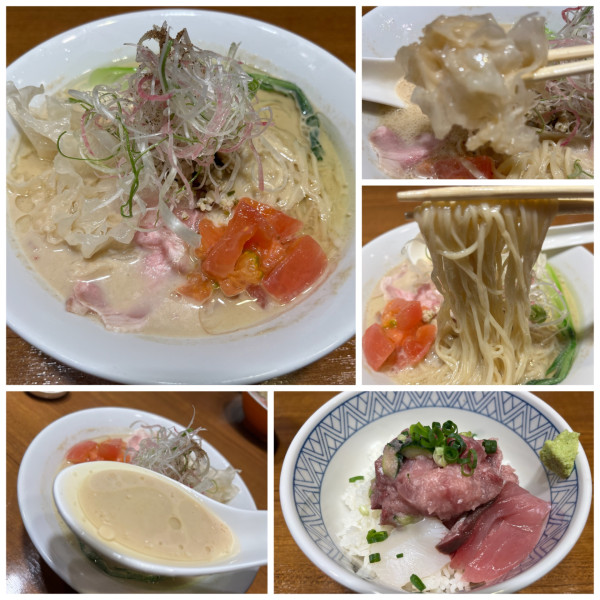 「【限定】白木耳と豆乳を使用した冷製担々麺990円海鮮丼600」@寿製麺よしかわ 川越店の写真