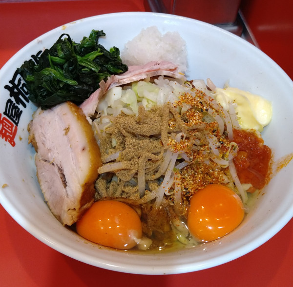 「冷やしまぜそば小+ほうれん草」@麺屋 桐龍 久喜店の写真