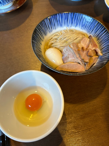 「あおさ水ぶっかけ卵めん」@麺処 青野の写真