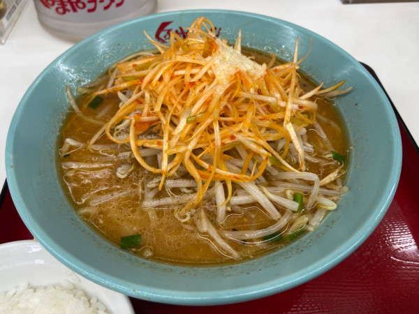 「ねぎ味噌ラーメン（ﾆﾝﾆｸ多め）」@くるまやラーメン 横浜泉区店の写真