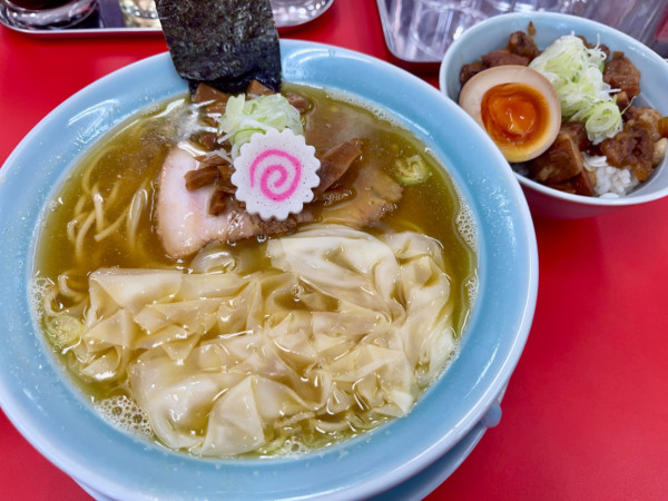 「ワンタン麺   ルーロー飯」@千住 チャーシュー軒の写真