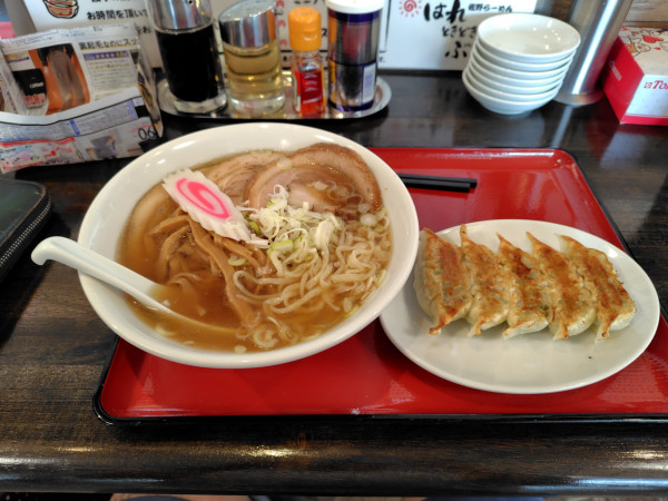 「チャーシューめん1100円+焼餃子400円」@佐野らーめん はれときどきぶたの写真