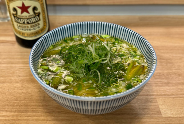 「【試作】神楽南蛮と金針菜の塩中華そば ¥1200」@キッチンきらくの写真