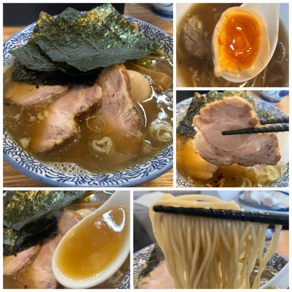 「特製中華そば 1380円+おうちぼ中華そば」@中華そば専門 とんちぼの写真