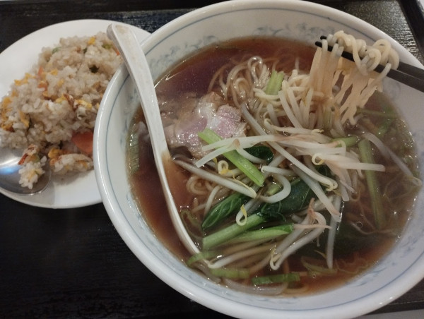 「定食 醬油ラーメン＋五目炒飯(750)」@全福楼の写真