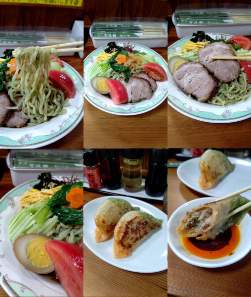 「『冷やし中華+三色餃子2個(¥2000+360)』」@なにやの写真