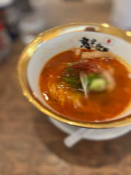 「赤鬼（4辛￥1100）」@鬼そば 藤谷 浅草店の写真