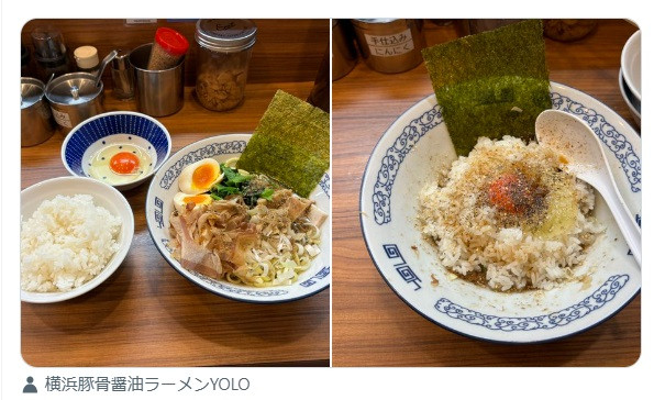 「まぜそば（たまご、ライス付き）＋味玉」@横浜豚骨醤油ラーメン YOLOの写真