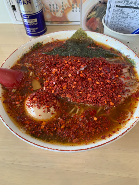 「とんがらしラーメン(味玉)」@麺食処 じゅんちゃん家の写真