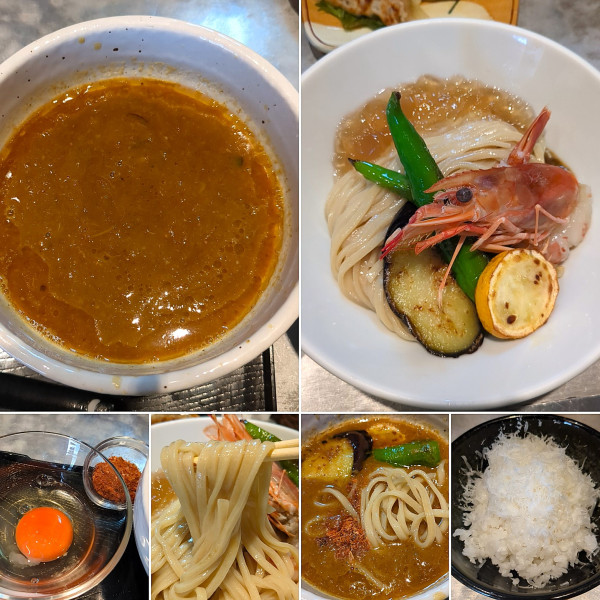 「海老カレーつけ麺(7月12～13日限定)　1800円」@麺 やまらぁの写真