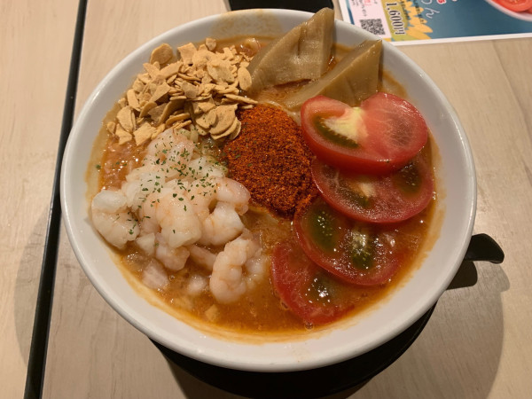 「冷やし辛辛海老トマトらーめん」@つけ麺 五ノ神製作所 名古屋驛麺通り店の写真