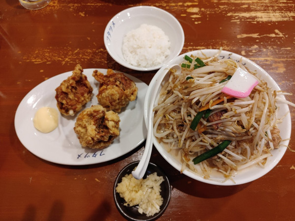 「濃厚タンメン 野菜まし 唐揚げセット」@極濃湯麺 フタツメ 越戸店の写真