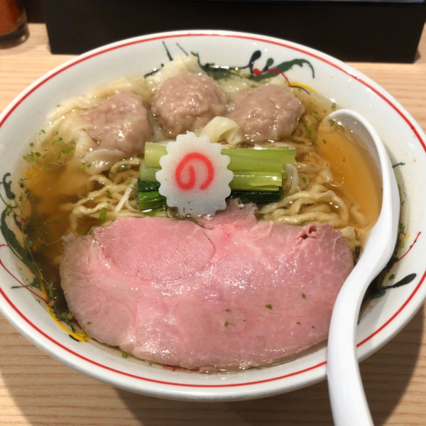 「山椒ラーメン　中盛　肉ワンタン3個」@水原製麺の写真