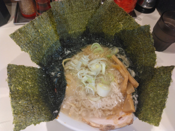 「特製1030円(7日600円)海苔130円太麺硬め味濃い脂多」@環七ラーメン てらっちょの写真