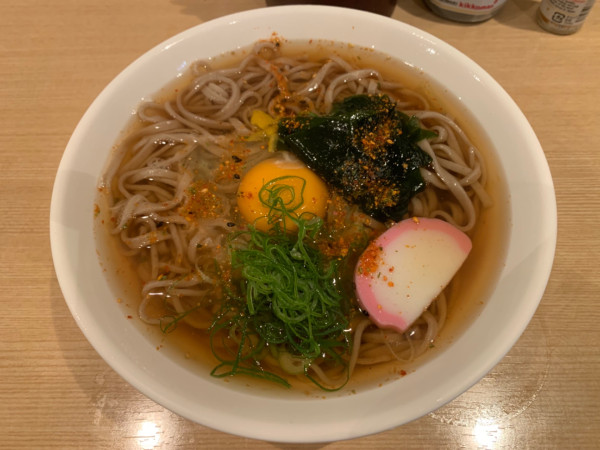 「月見そば 500円」@立ち食い蕎麦 あずさの写真