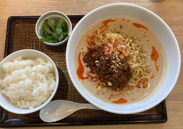 「飯田商店コラボ夏季限定冷やし豆乳担々麺ライスセット」@デニーズ 亀有駅前店の写真