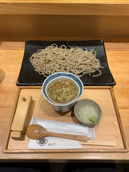 「鴨きざみつけそば切り」@つけ蕎麦 恵比寿初代の写真