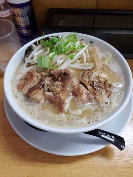 「軟骨海老ラーメンセット@1400」@麺屋 白神の写真