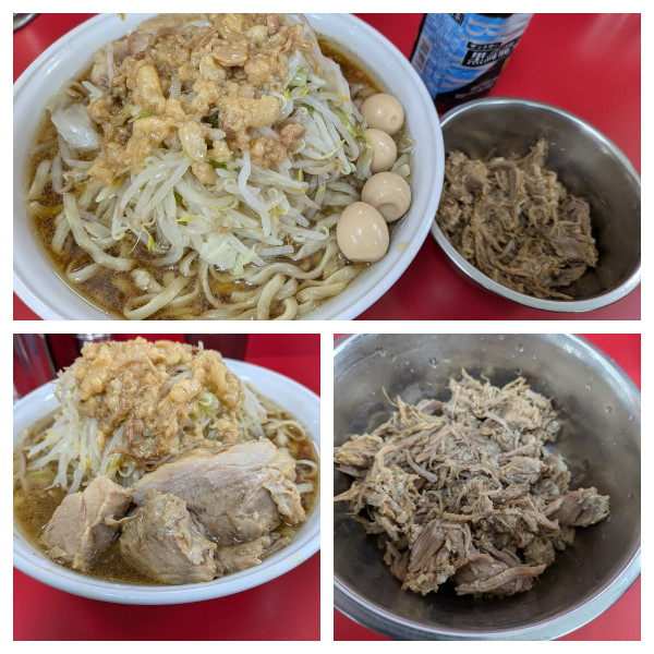 「ラーメン小➕うずら➕ほぐし豚」@ラーメン二郎 柏店の写真