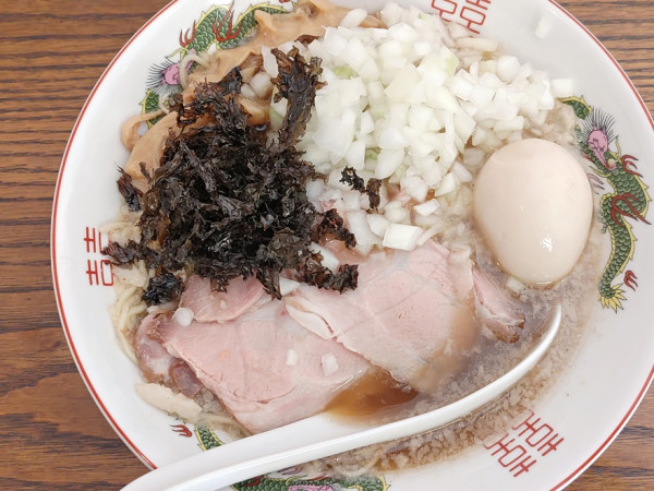 「背脂煮干＋玉葱増し＋味玉」@中華蕎麦 縁の写真