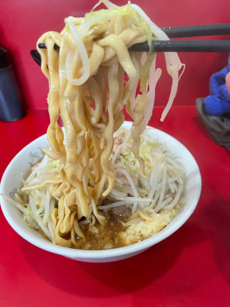 「小ラーメン　麺少なめニンニクアブラ」@ラーメン二郎 生田駅前店の写真