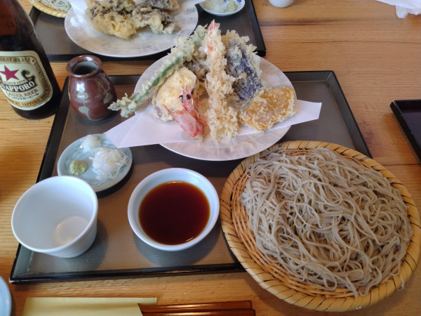 「生粉打ち天せいろ¥2200+赤星(価格失念)」@蕎麦切り わたなべの写真