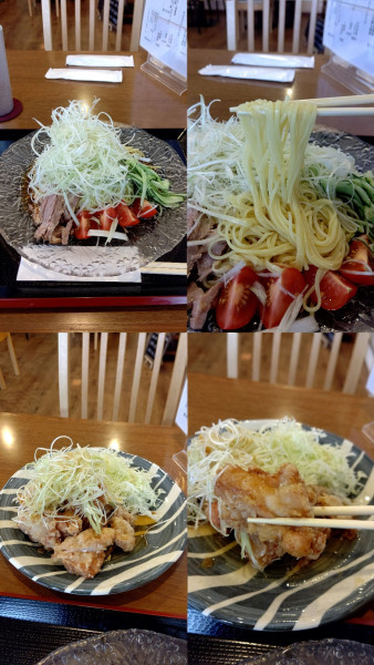 「『特製ねぎ冷やし中華+追い白髪ねぎ+油淋鶏 単品』」@長ねぎ料理専門店 暁の写真