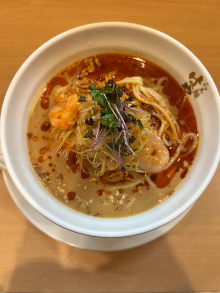 「【浅草限定】海老と白胡麻の冷やし豆乳担々麺980円」@らぁ麺 はやし田 浅草店の写真